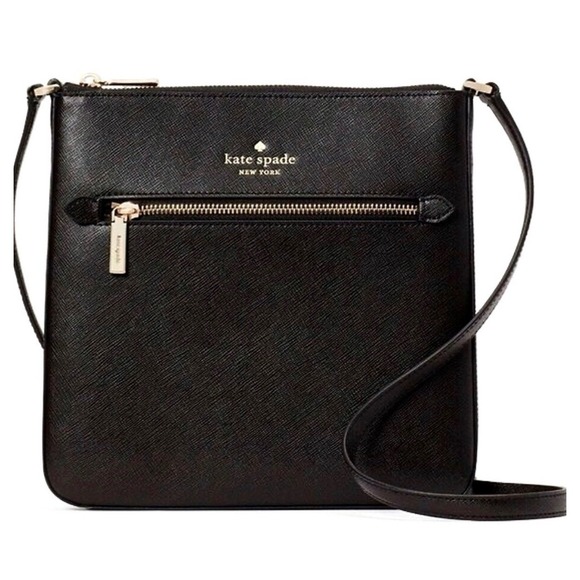 Kate Spade New York Handbags - KATE SPADE New York‎ Black Leather Crossbody Bag Saffiano Sadie Gold Thin Purse